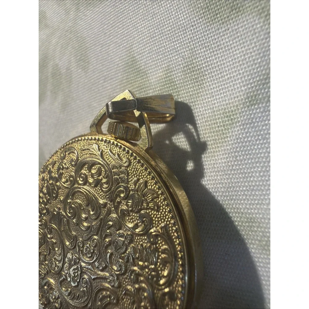 Vintage Trice Swiss Made Pendant Watch Gold Tone Roman Numeral Mechanical RUNS